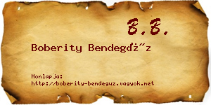 Boberity Bendegúz névjegykártya